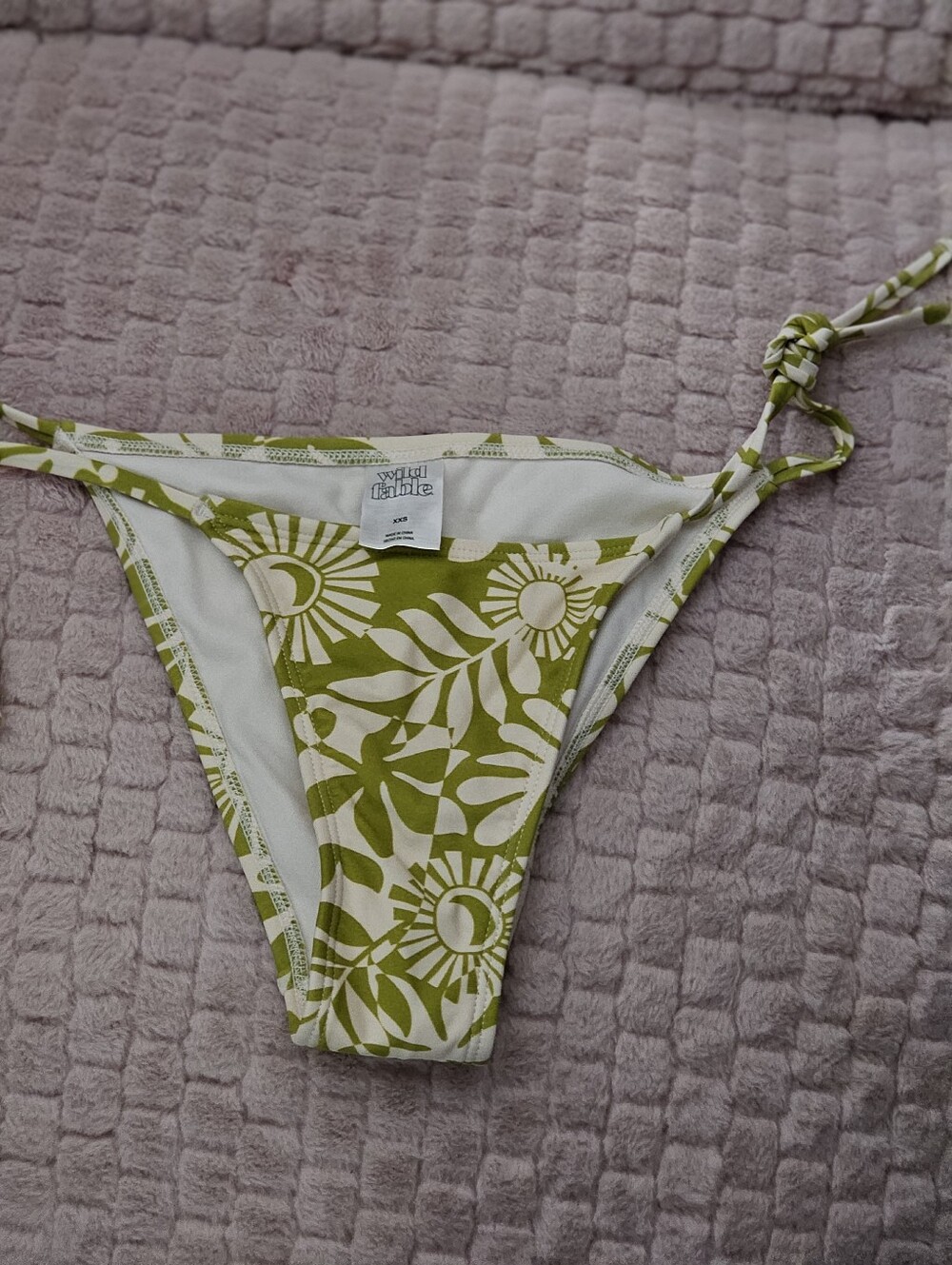 wild fable Olive Green & Cream Floral Bikini Bottom